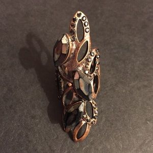 Topshop Bronze and Black Stones Ring